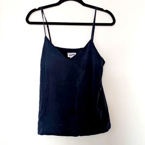 Frank & Oak navy silk cami